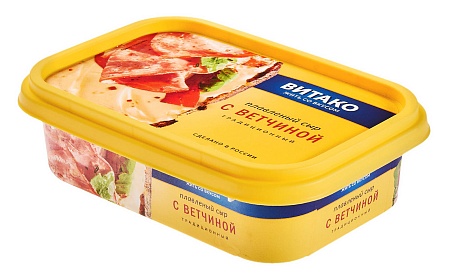 Сыр плавленый в ванночке с ветчиной 200г