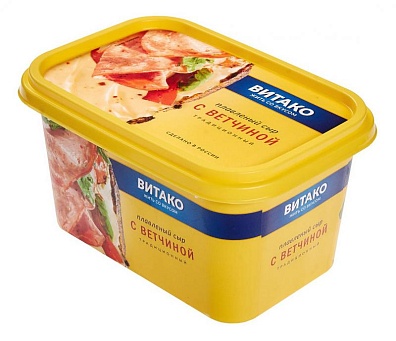 Сыр плавленый в ванночке с ветчиной  400г